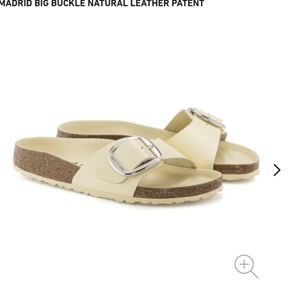 NWT Birkenstock Women's Sandals Madrid Big Buckle Natural Leather Patent S8 - Picture 6 of 15